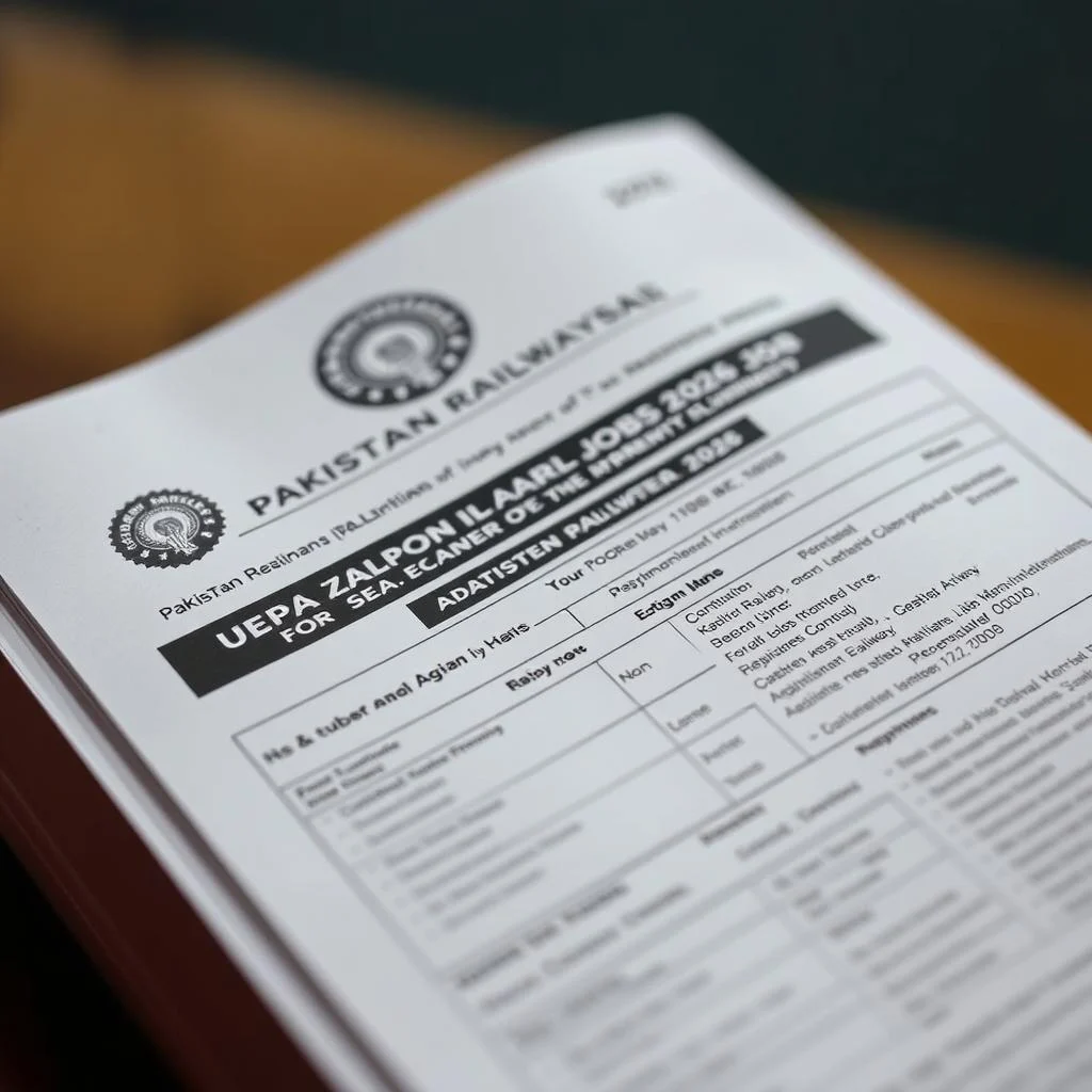 Detailed close-up of Pakistan Railways job advertisement PDF showing key dates and requirements