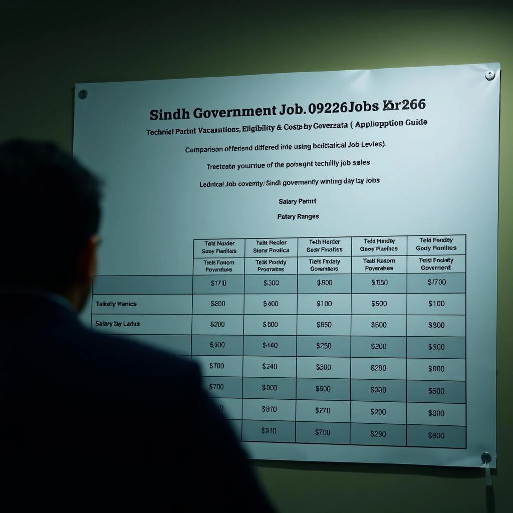 Comparison Chart for salary ranges across different technical job levels in Sindh government
