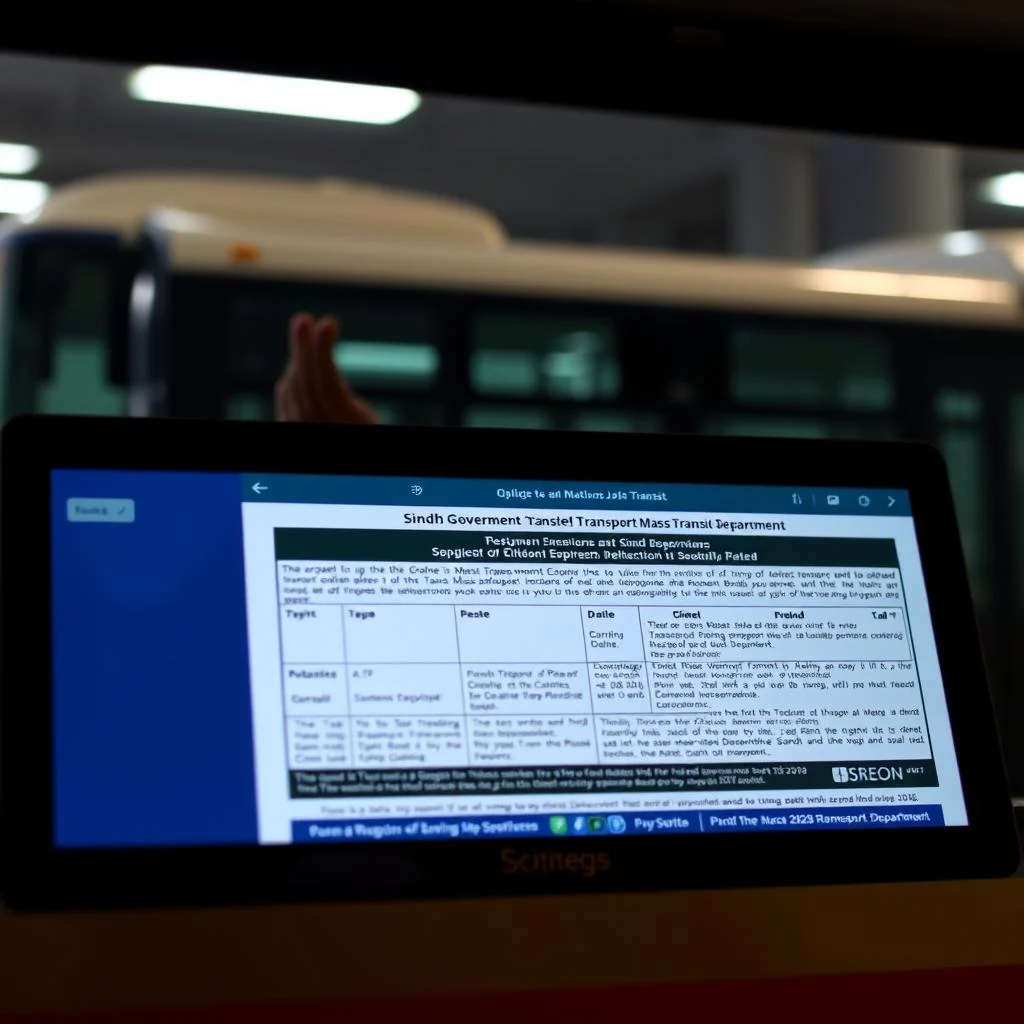Screenshot of official job advertisement PDF from Sindh Transport Department website