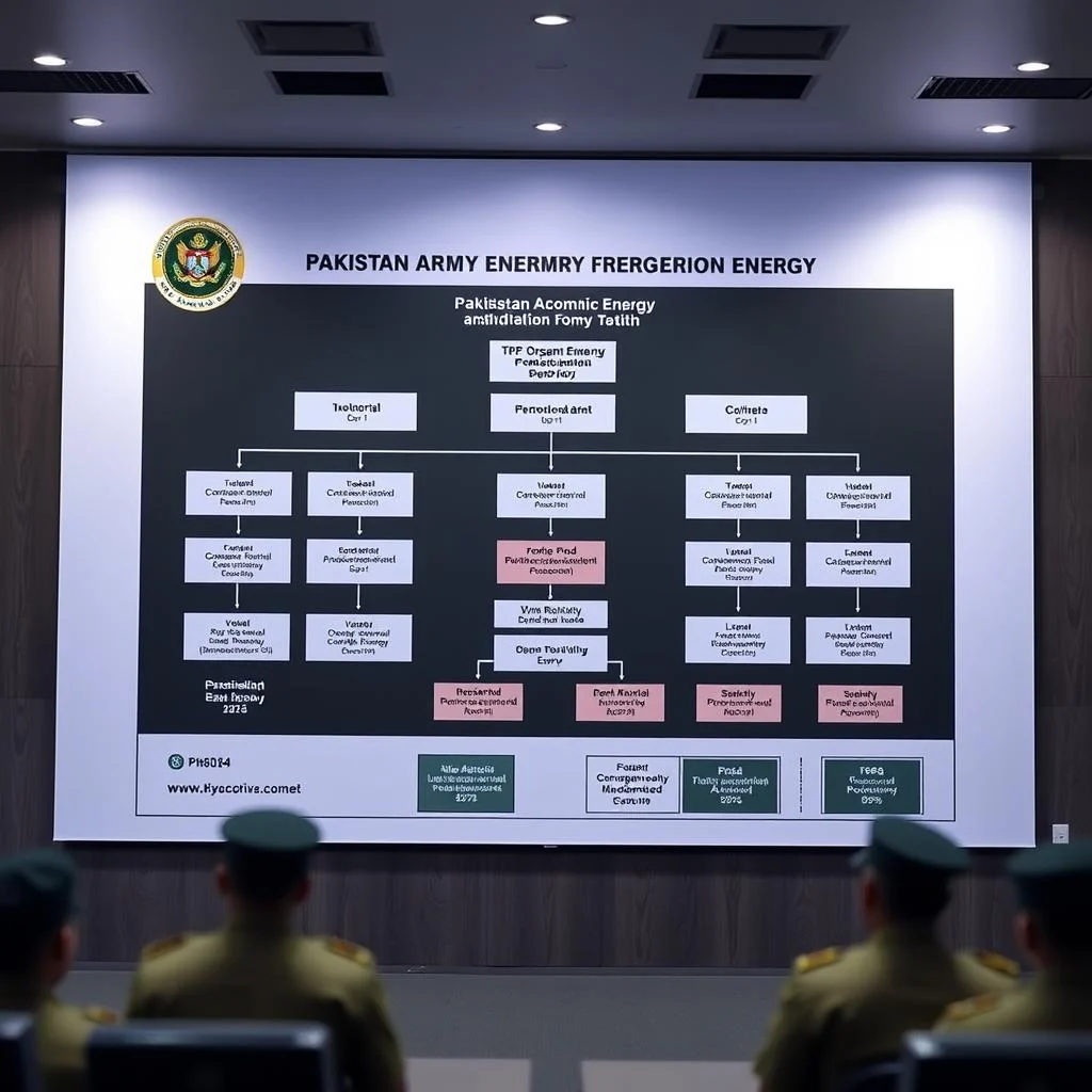 Diagram of Pakistan Army Atomic Energy organizational structure and recruitment workflow
