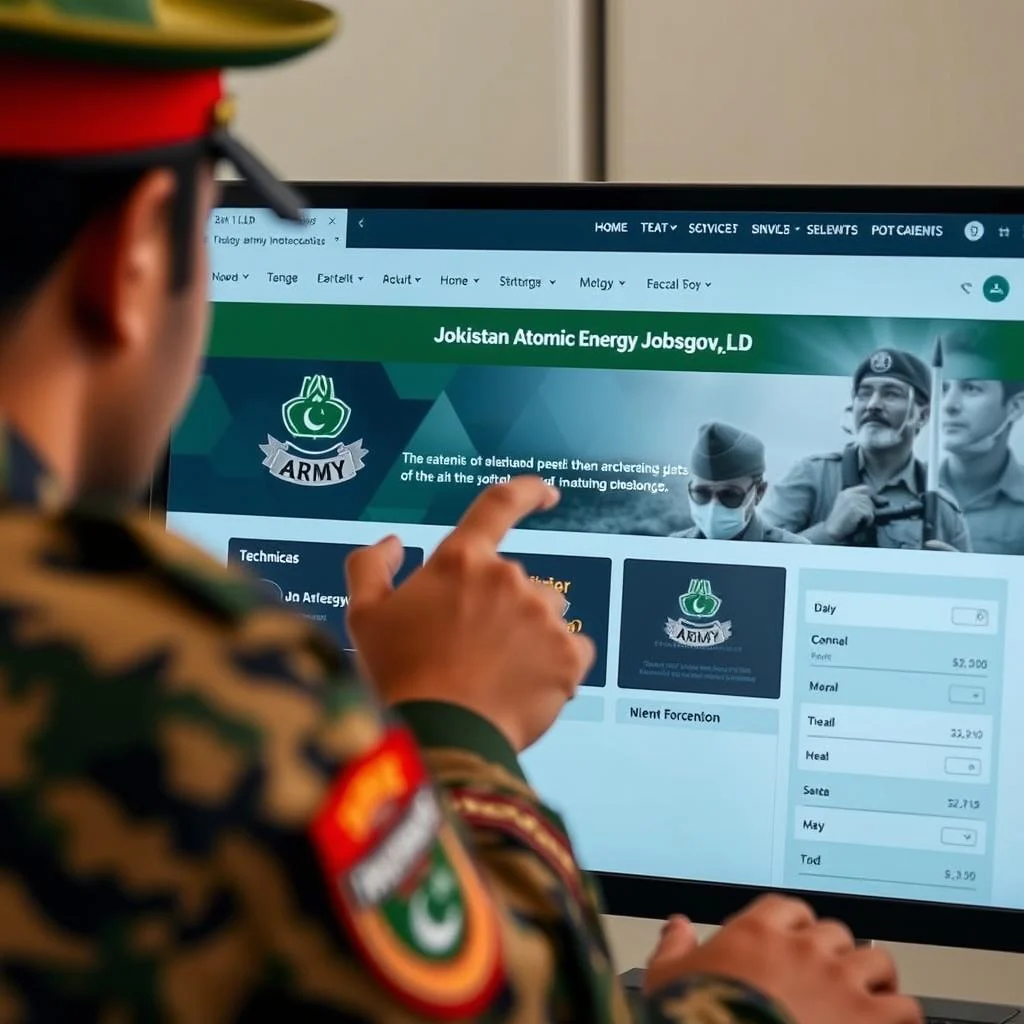 Screenshot of step-by-step online application interface on joinpakarmy.gov.pk