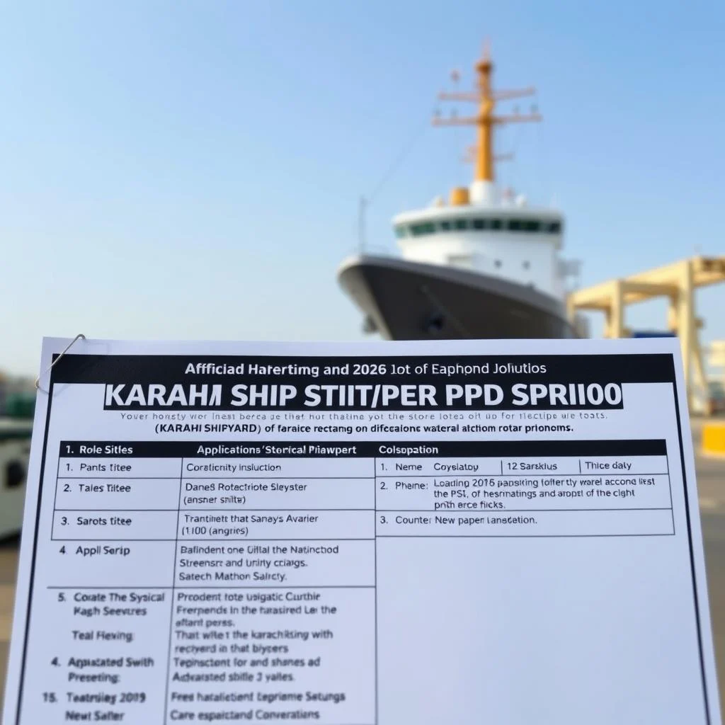 Screenshot of official Karachi Shipyard job advertisement PDF showing role titles and application instructions